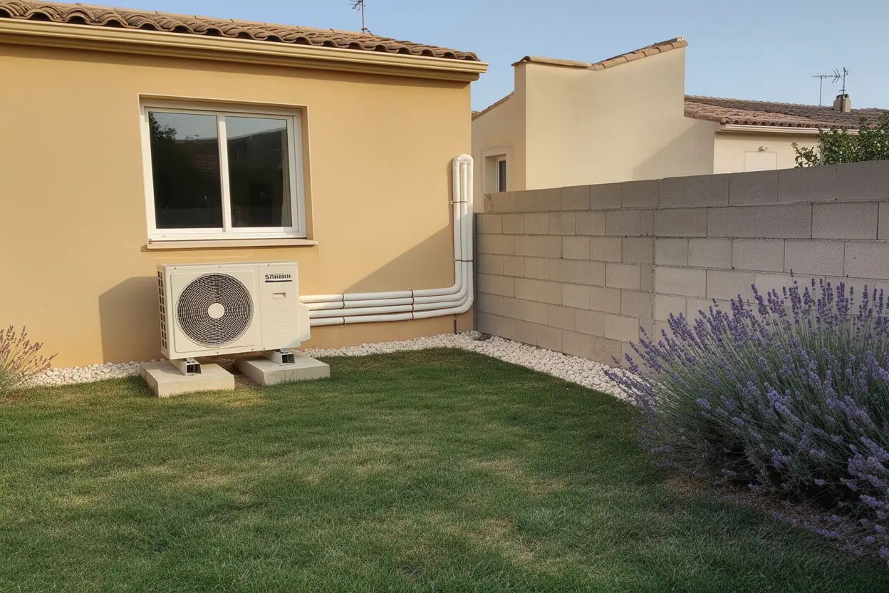 Unité extérieure de pompe à chaleur installée à Cavaillon