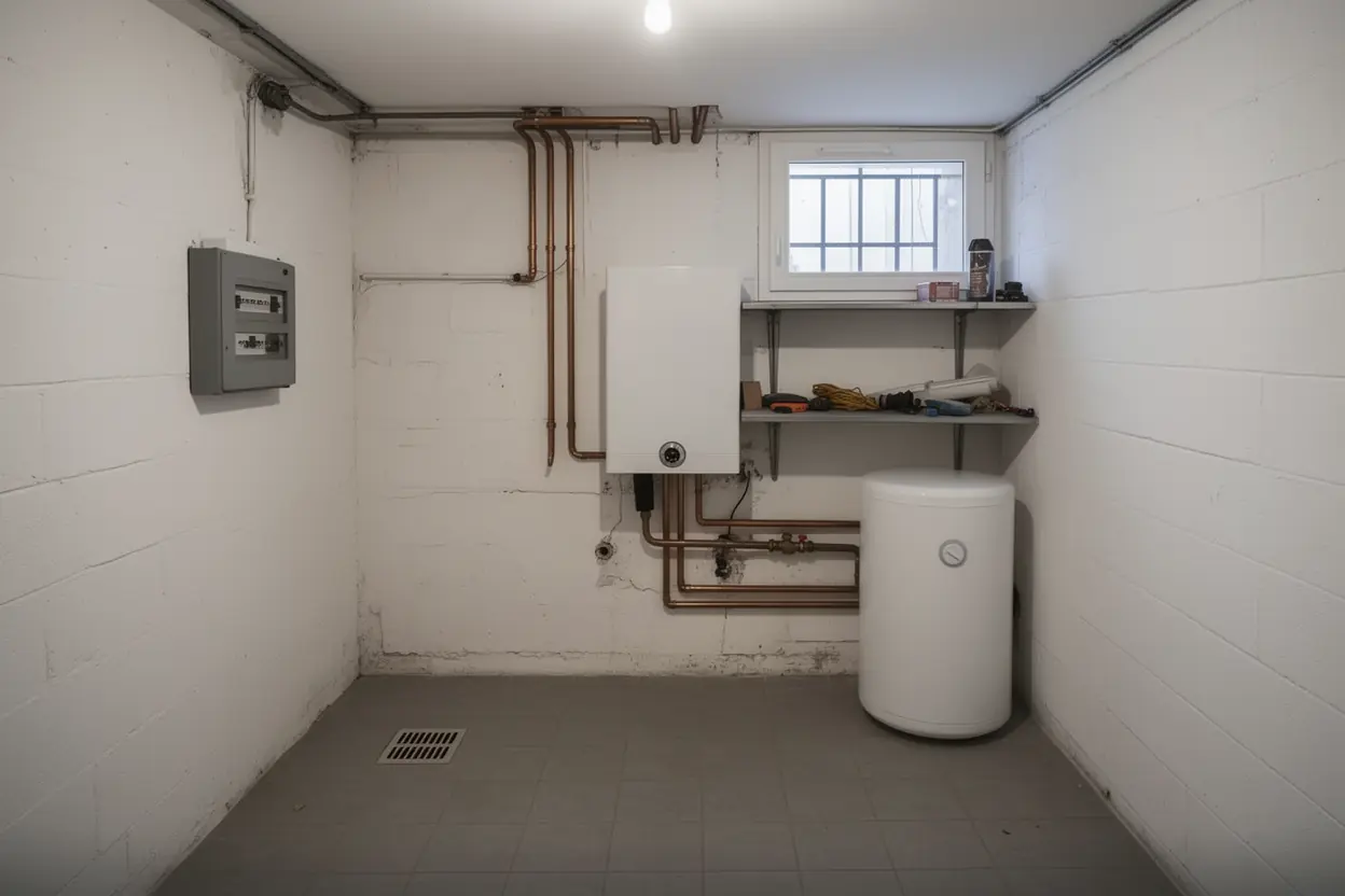 Pompe à chaleur air-eau avec ballon ECS installée