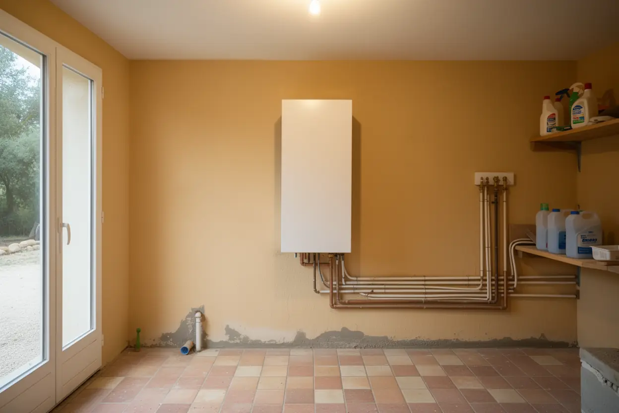 Pompe à chaleur avec ballon d'eau chaude sanitaire après travaux