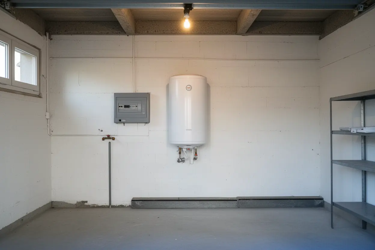Ancien cumulus électrique avant installation d'une PAC double service à Vedène