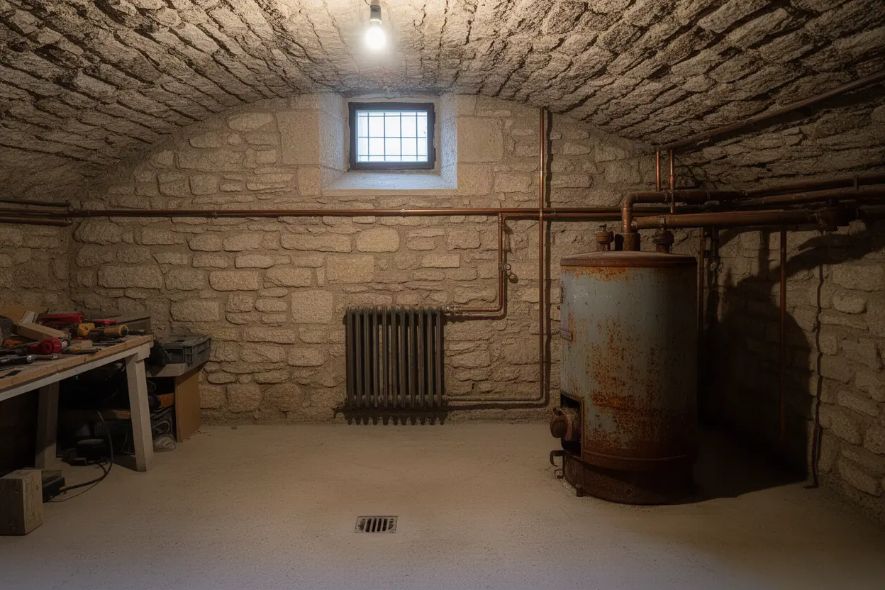 Ancienne chaudière fioul avant remplacement à Pernes-les-Fontaines