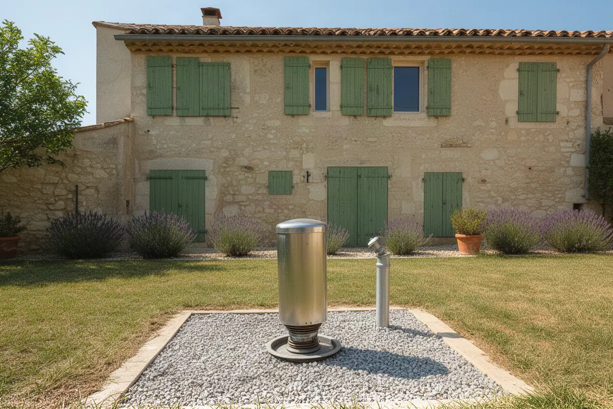 Cuve à fioul enterrée près d'une maison à Beaucaire