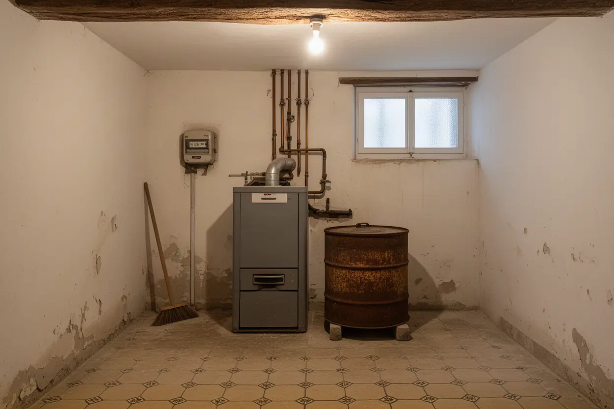 Ancienne chaudière fioul avant remplacement à Châteauneuf-de-Gadagne