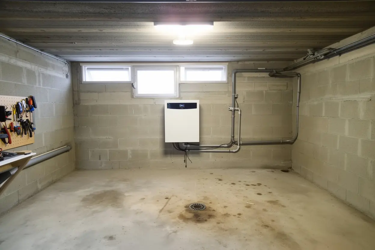 Pompe à chaleur air-eau installée après remplacement de la chaudière fioul