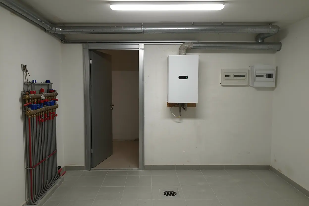 Pompe à chaleur air-eau raccordée au plancher chauffant après travaux à Eyragues