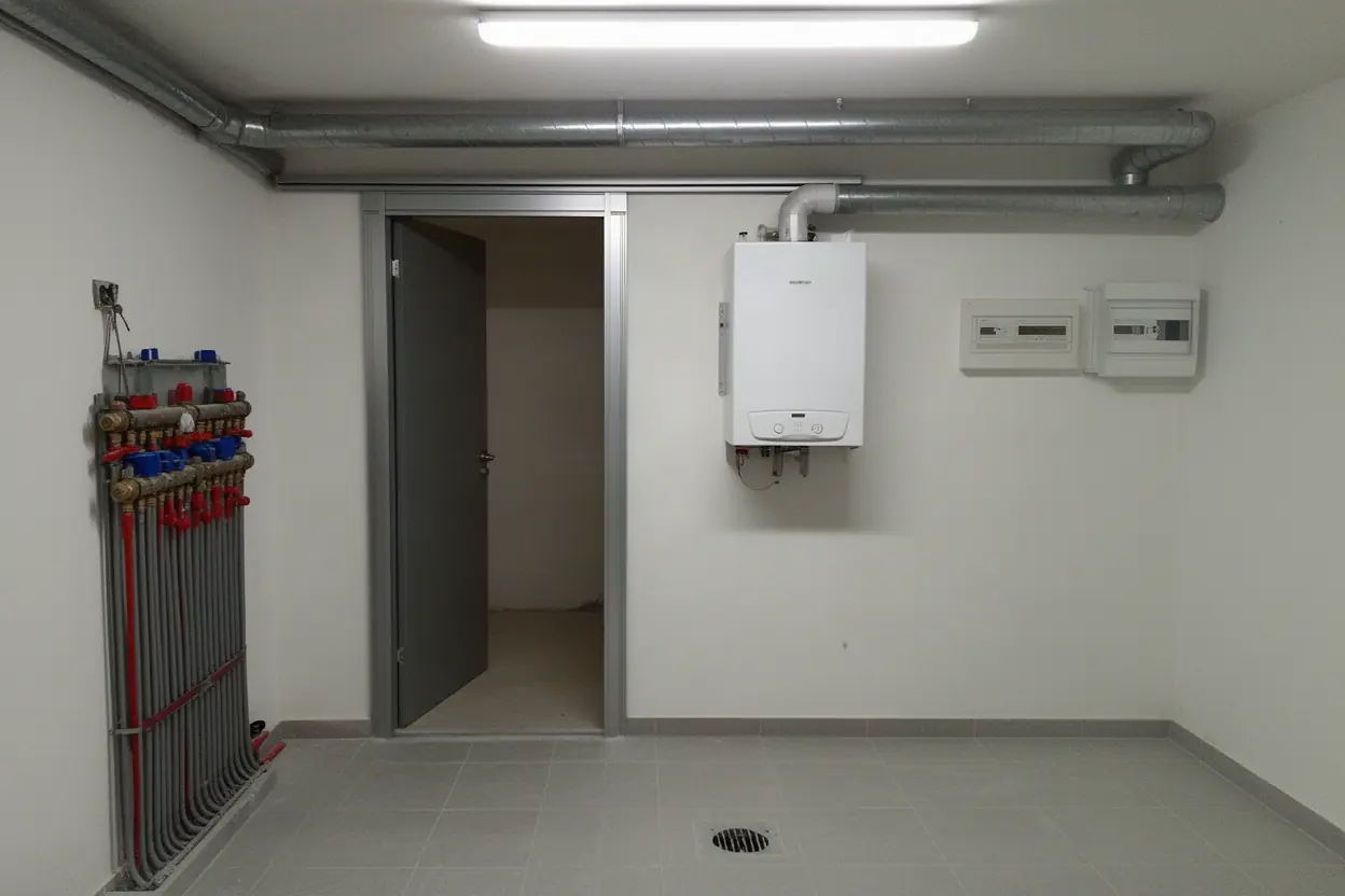 Chaudière gaz murale avant remplacement dans un pavillon à Eyragues