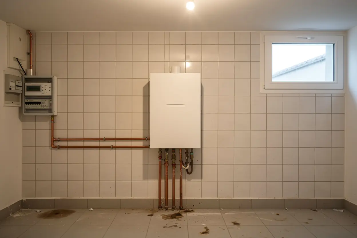 Pompe à chaleur air-eau installée après remplacement de la chaudière gaz à Rognonas