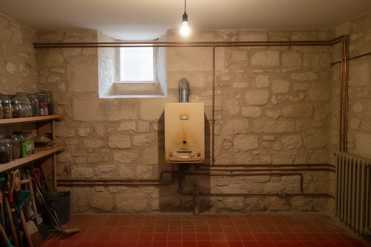 Chaudière gaz murale avant remplacement à Villeneuve-lès-Avignon